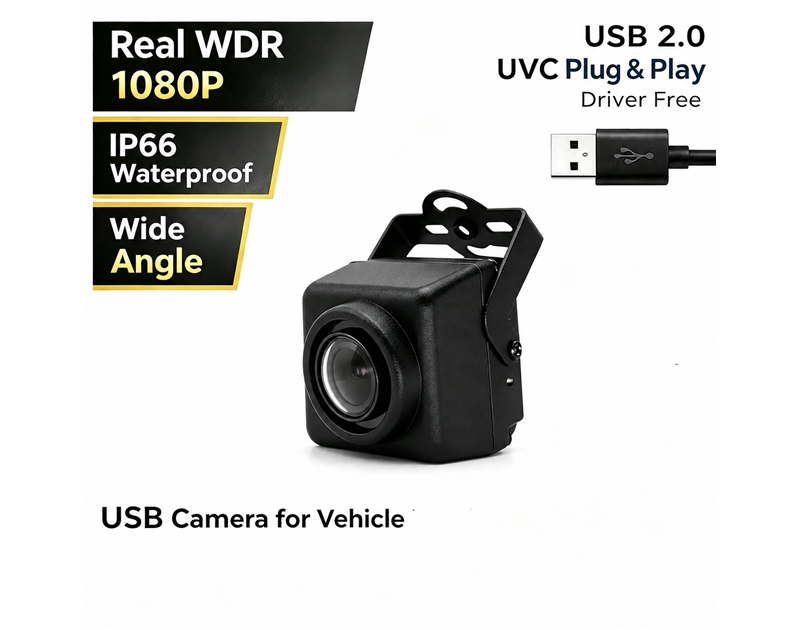 1080P USB Type-C Industrial Camera WDR IP66 Waterproof Wtih MIC IR-CUT 160degree Wide Angle for Truck Bus and Commercial Vehicle