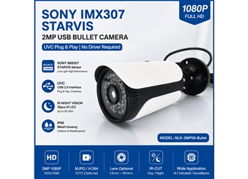 1080P Sony IMX307 Starvis IP65 Waterproof 36 IR LEDs Night Vision UVC Plug & Play Bullet USB Camera Module for Outdoor Security